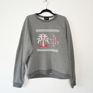 NWT SMKFLWR KROQ Almost Acoustic Christmas Sweater Grey Sweatshirt Size Medium